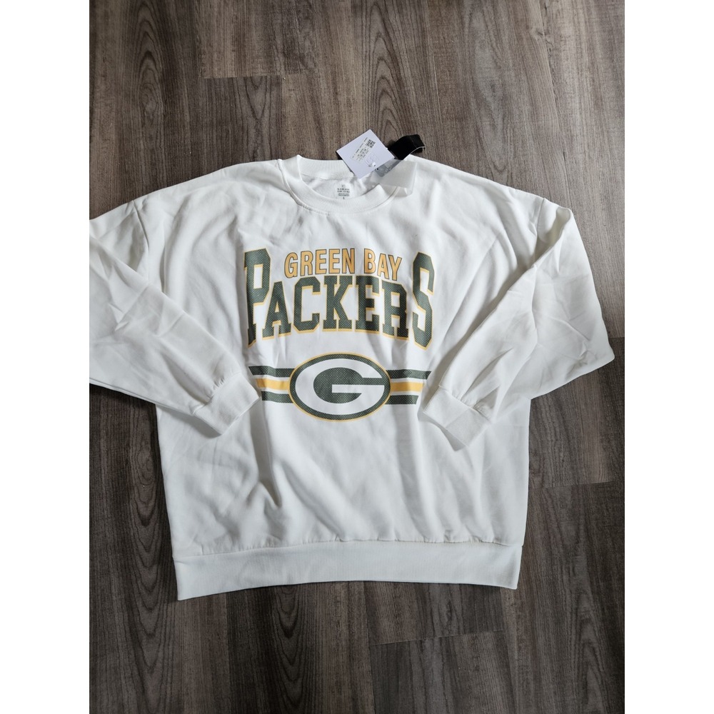 Green Bay Packers Gameday Couture Sweatshirt White Size L